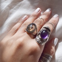 Violet Evil Eye Ring - Thumbnail 4