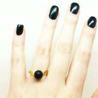 Onyx Chain Ring Stacking Gemstone Ring - Thumbnail 1