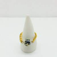 Dalmatian Jasper Chain Ring - Thumbnail 1