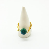 Chrysocolla Chain Ring Gemstone Stacking Ring - Thumbnail 1