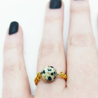 Dalmatian Jasper Chain Ring - Thumbnail 2