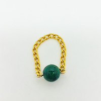 Chrysocolla Chain Ring Gemstone Stacking Ring - Thumbnail 2