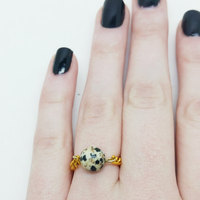 Dalmatian Jasper Chain Ring - Thumbnail 3