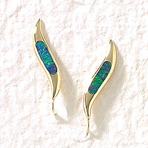 inlaid blue opal ear pin