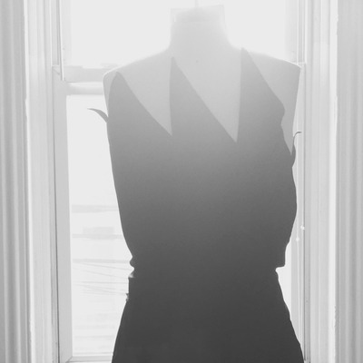 Geo mesh dress with triangular panel overlay