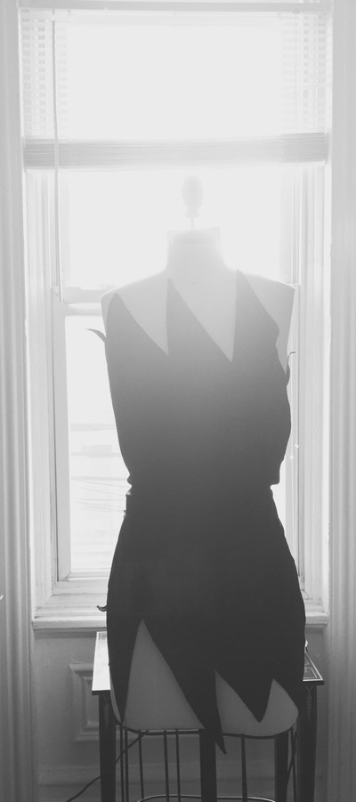 Geo Mesh Dress with triangular panel overlay