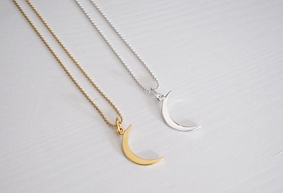 Sterling Silver Crescent Moon Necklace