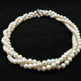 Twisted Triple strand Pearl Necklace,AA+ Multi Strand Genuine Pearl Necklace,Freshwater Pearl Necklace-3