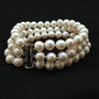 Triple Strand Pearl Bracelet, AAA Pearl bracelet, 7.5- 8mm Pearl Bracelet, Genuine Pearl Bracelet, 7.5 Inches Pearl Bracelet-2