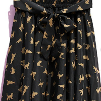 Cat Prints High Waist Skirt - Thumbnail 2