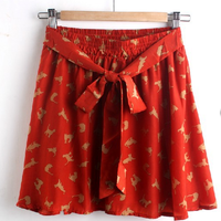 Cat Prints High Waist Skirt - Thumbnail 3