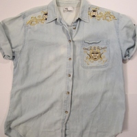 Yacht Club Distressed Light Denim Blouse - Thumbnail 1