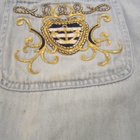 Yacht Club Distressed Light Denim Blouse - Thumbnail 2