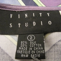 Silk Navy Mini Skirt w/Aztec Print - Thumbnail 2