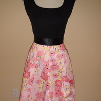 Size S Custom Made Floral Mini Flare Skirt - Thumbnail 1