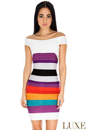 LUXE Off The Shoulder Bandage Dress