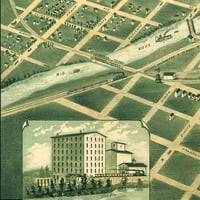 Sioux Falls, South Dakota in 1881 - Bird's Eye View, Map, Aerial, Panorama, Vintage, Antique, Fine Art, Wall Art - Thumbnail 2