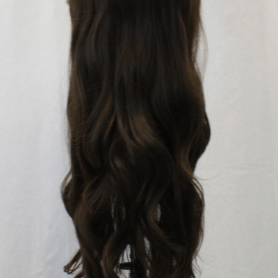 Brown no-brand long wavy wig