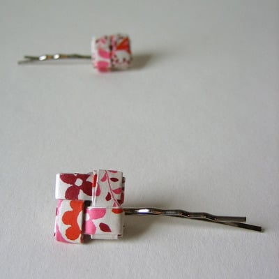 Carnation pink, red and cream eco chic bobbies