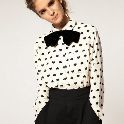 Polka heart blouse - Thumbnail 2