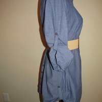 Size Large Denim Shirt Dress - Thumbnail 3