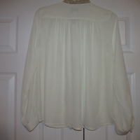 Size M Ivory & Gold Tie Blouse - Thumbnail 2