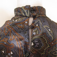 Size 4 (Med Fit) "AS IS" Vintage Paisley Print Blouse - Thumbnail 3