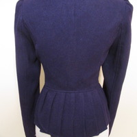 Size M NEW Peplum Pleated Blazer Jacket - Thumbnail 2
