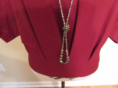 Size L Cranberry Pleated Blouse