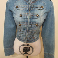 Size M Bellhop Denim Cropped Jacket - Thumbnail 1