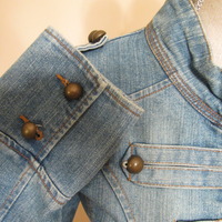 Size M Bellhop Denim Cropped Jacket - Thumbnail 2