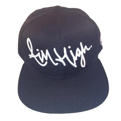 Aim high script black snapback