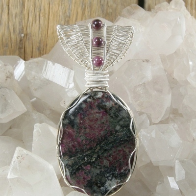 Eudialyte with ruby pendant