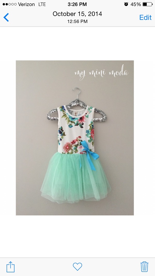 'Mint Floral' Tutu Dress