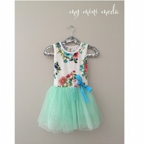 'Mint Floral' Tutu Dress