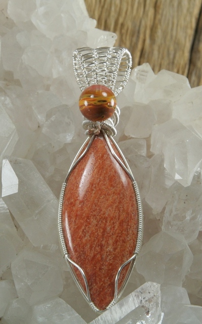 Red Jasper with Lodolite Pendant