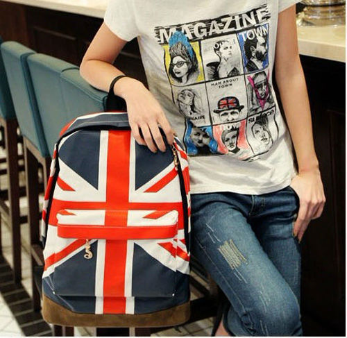 Union Jack / US Flag Canvas Backpack