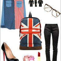 Union Jack / US Flag Canvas Backpack - Thumbnail 1