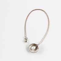 Cast Sterling Silver Shell Necklace with Freshwater Pearl - Thumbnail 1