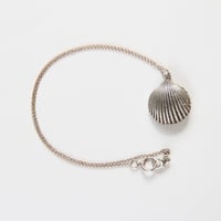 Cast Sterling Silver Shell Necklace with Freshwater Pearl - Thumbnail 2