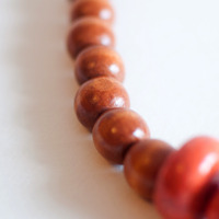 Chunky Orange Big Beaded Necklace NL0691 - Thumbnail 3
