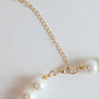 White Lace Wedding Necklace NL0728 - Thumbnail 4