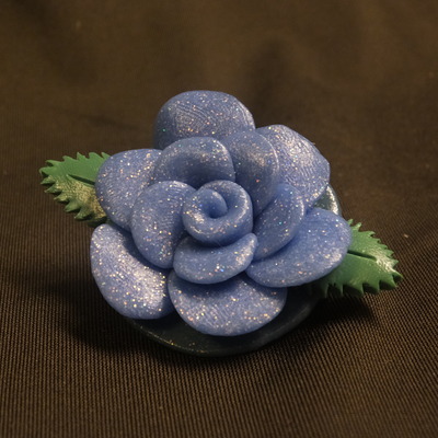 Glitter rose brooch