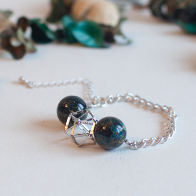 Japanese bead metal silver bracelet bl0808