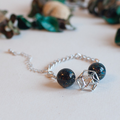 Japanese bead metal silver bracelet bl0808