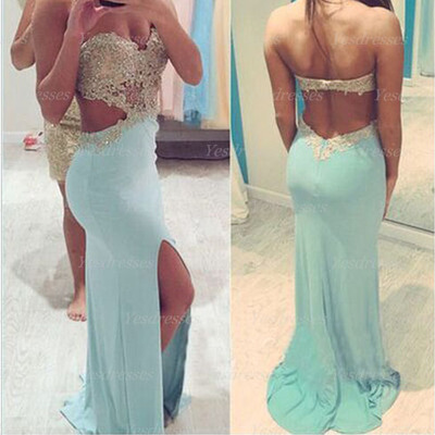 Long prom dress, blue prom dress, chiffon prom dress, backless prom dress, unique prom dress, sexy prom dress, cheap prom dress, pd15226