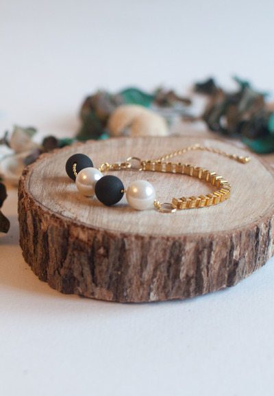 Matte Black Beads Bracelet BL0815