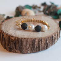 Matte Black Beads Bracelet BL0815 - Thumbnail 1