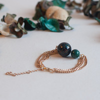 Malachite Green Beaded Bracelet BL0813 - Thumbnail 1