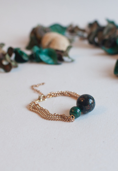 Malachite Green Beaded Bracelet BL0813